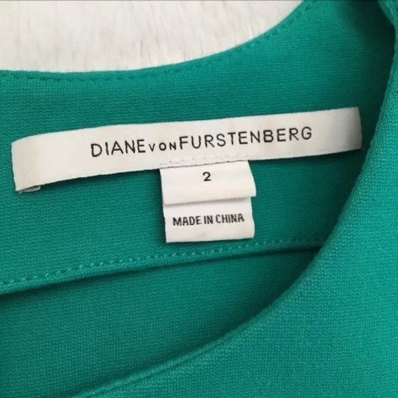 Like New Diane Von Furstenberg Turquoise Carpreena Mini Dress, size 2 - Picture 5 of 8